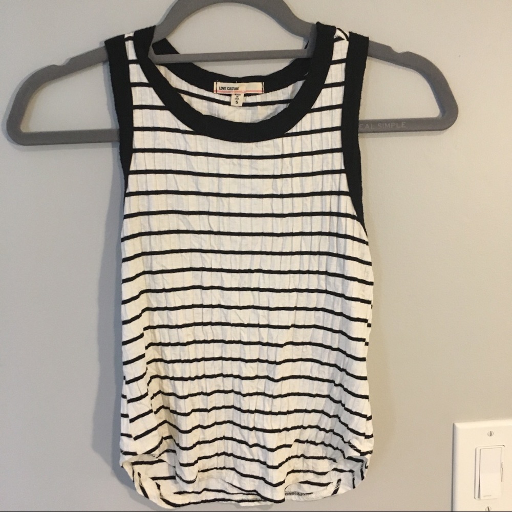 Love Culture black and white striped tank